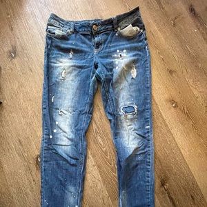 11/12 Maurice’s Distressed/Ripped/Splattered Jeans